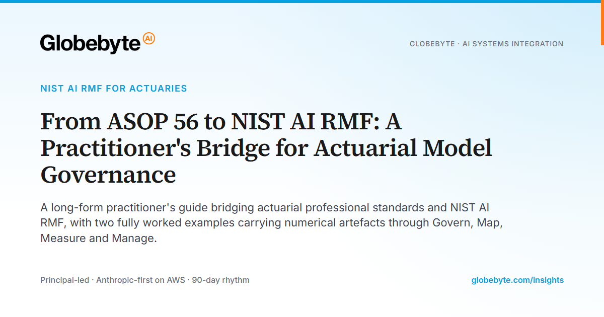 ASOP 56 to NIST AI RMF: Practitioner Bridge | Globebyte AI