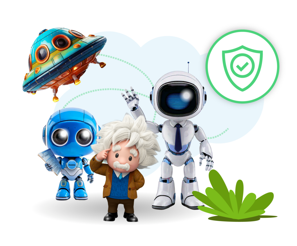 Globebyte AI Tutor for Learning agent next to a trust badge, highlighting enterprise-grade security, zero data retention, and toxicity detection.